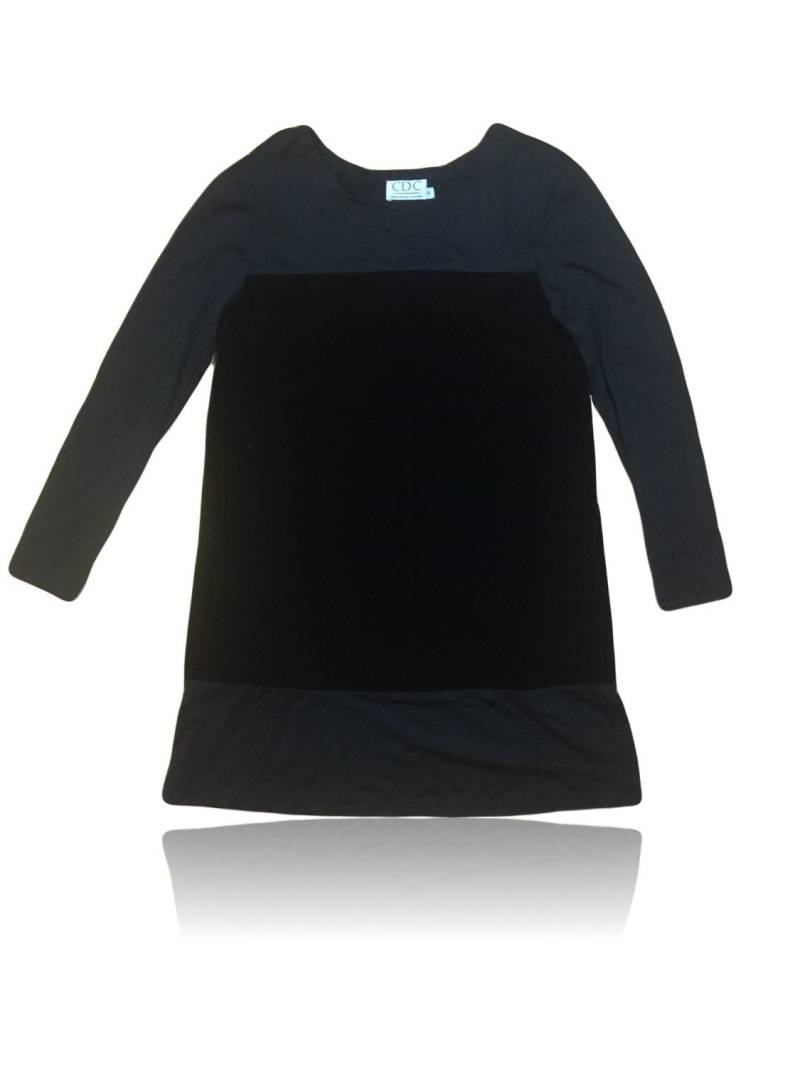 90Er Jahre Schwarze Samt Getäfelten Mini Etuikleid/Elastisch Größe 8 Cdc von RadThingsVintage