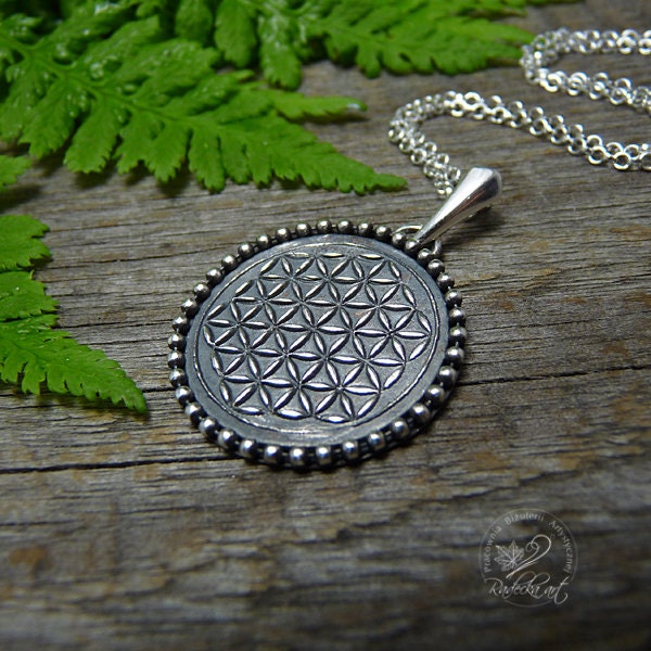 Silber Blume Des Lebens Halskette, Sterling Zen Yoga Schmuck, Spirituelle Anhänger, Kabbalah, Heilig, Geometrie von RadeckaArt