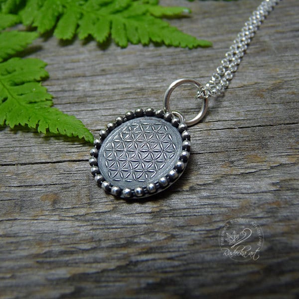 Silber Blume Des Lebens Halskette, Sterling Zen Yoga Schmuck, Spirituelle Anhänger, Kabbalah, Heilige Geometrie von RadeckaArt