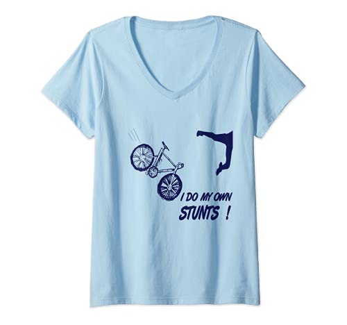 Damen Radfahrer Fahrrad, Fahrradsturz Unfall Humor lustiges bike T-Shirt mit V-Ausschnitt von Radfahrer Fahrrad, Fahrradsturz Unfall Humor