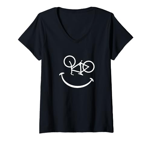 Fahrrad T-Shirt Herren Damen Radfahrer Fahrradmotiv lustig T-Shirt mit V-Ausschnitt von Radfahrer Fahrrad Geschenke Männer Frauen lustig