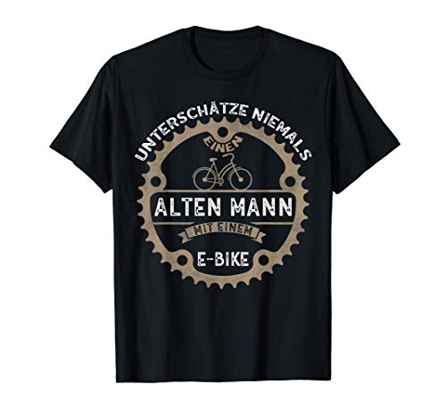 Herren Unterschätze Niemals Einen Alten Mann Mit Einem E-Bike T-Shirt von Radfahrer & Fahrrad T-Shirts von MK DESIGN