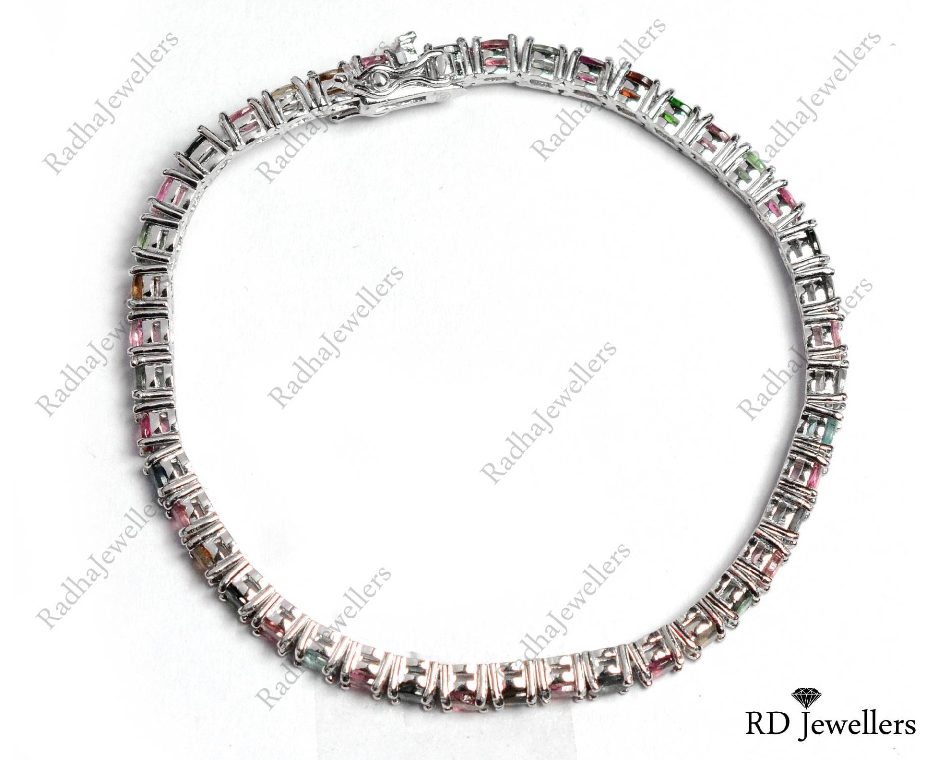 Natürliches Turmalin Armband, 925 Sterling Silber, Edelstein Mehrfarbiges Tennis Jubiläumsgeschenk, Geschenk Für Sie Natürliches Turmalin Armband, 925 Sterling Silber, Edelstein Mehrfarbiges Tennis Jubiläumsgeschenk, Geschenk Für Sie von RadhaJewellers