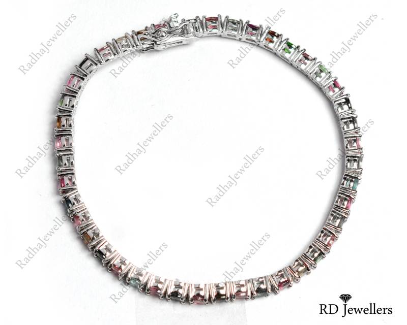 Natürliches Turmalin Armband, 925 Sterling Silber, Edelstein Mehrfarbiges Tennis Jubiläumsgeschenk, Geschenk Für Sie Natürliches Turmalin Armband, 925 Sterling Silber, Edelstein Mehrfarbiges Tennis Jubiläumsgeschenk, Geschenk Für Sie von RadhaJewellers