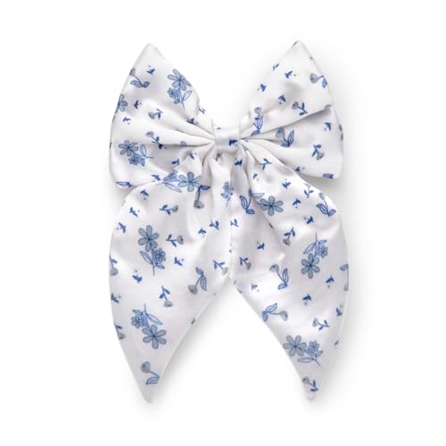 Radhu & Kabby Blumen-Haarschleife für Damen, weiße Haarschleife für Damen, bequemes Haar-Accessoire, ausgefallene und stilvolle Haarschleife für Mädchen, 1 Stück von Radhu & Kabby