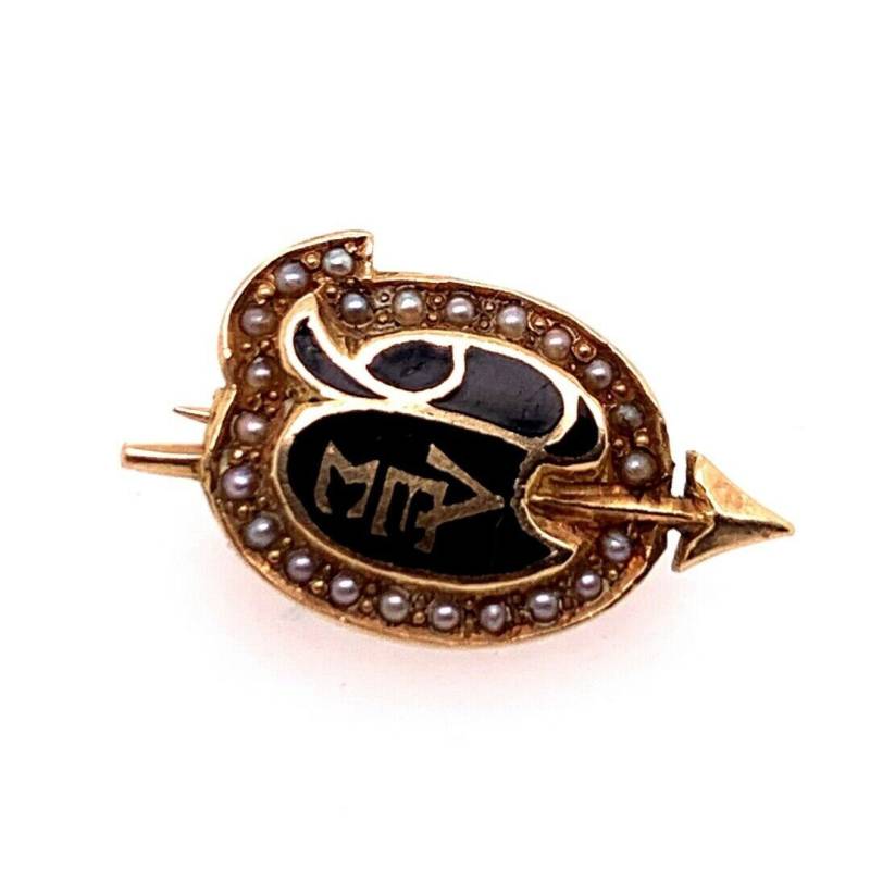 Nachlass Gold Lambda Epsilon Sigma Kappa Pin Perlen Edelstein 2.3 Gramm von Radiam