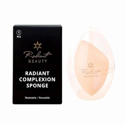 Radiant Beauty Radiant Teint Schwamm - Premium Waschbarer & Wiederverwendbarer Teardrop Makeup Blender für makellose Foundation, Rouge und Highlighter Anwendung - 1 Stück von Radiant Beauty