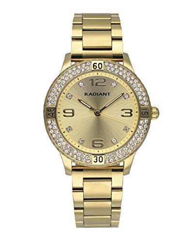 Radiant Frozen Damen-Armbanduhr Analog Quarz mit Armband Edelstahl RA564201, Gold, Armband, Gold, Armband, goldfarben, Armband von Radiant