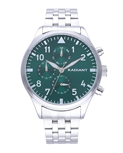 Radiant - Caiman Kollektion - Analog- und Automatikuhr. Herrenarmbanduhr. Armbanduhr mit silberfarbenem Zifferblatt und Edelstahlarmband. Größe 43mm. 5ATM. von Radiant