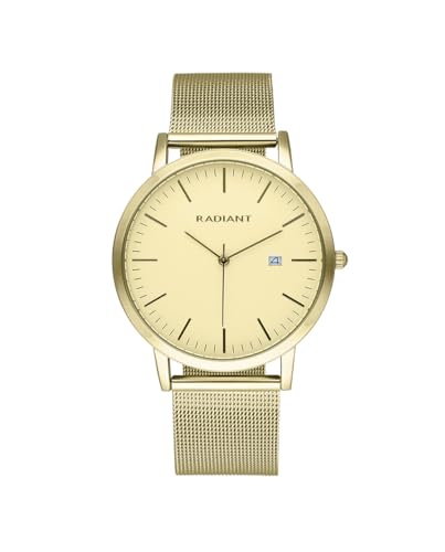 Radiant - Click Kollektion - Analoguhr. Herren-Armbanduhr. Armbanduhr mit goldenem Zifferblatt und Metallarmband. Größe 42mm. 5ATM. von Radiant