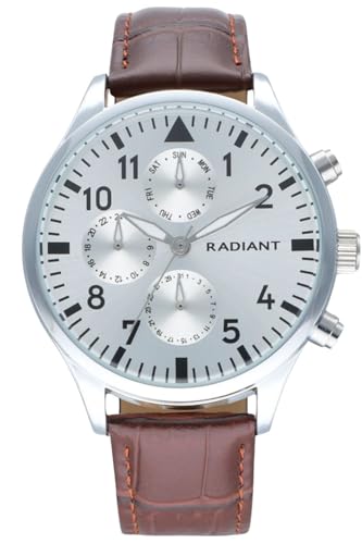 Radiant - Kaiman Kollektion - Analoguhr. Herren-Armbanduhr. Armbanduhr mit blauem und silbernem Zifferblatt und Kunstlederband. Größe 43 mm. 5ATM. von Radiant