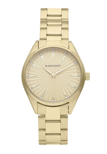 Radiant - Kollektion Loren - Analoguhr. Armbanduhr für Damen. Armband-Uhr mit goldenem Zifferblatt und goldenem Armband. Größe 34mm. 3ATM. von Radiant