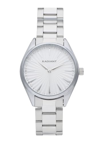 Radiant - Kollektion Loren - Analoguhr. Armbanduhr für Damen. Armband-Uhr mit weißem Zifferblatt und silbernem Armband. Größe 34mm. 3ATM. von Radiant