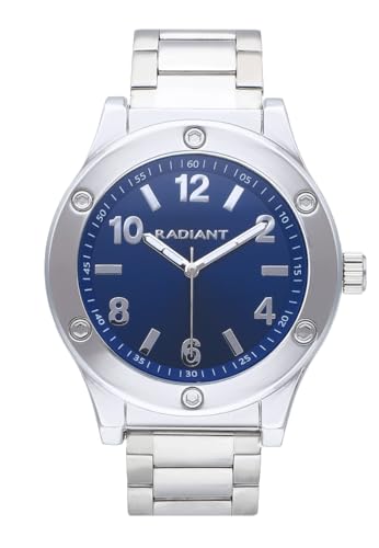 Radiant - Kollektion Marcello - Analoguhr. Armbanduhr für Herren. Armband-Uhr mit blauem Zifferblatt und silbernem Armband. Größe 44mm. 5ATM. von Radiant