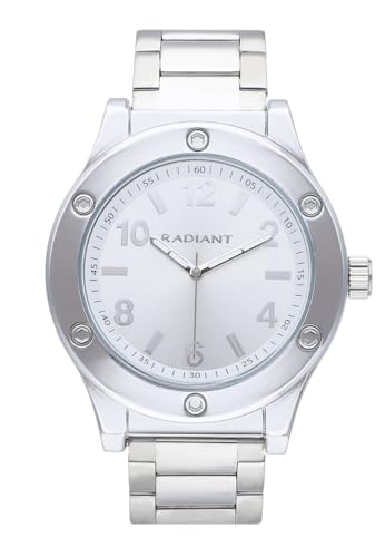 Radiant - Kollektion Marcello - Analoguhr. Armbanduhr für Herren. Armband-Uhr mit weißem Zifferblatt und silbernem Armband. Größe 44mm. 5ATM. von Radiant