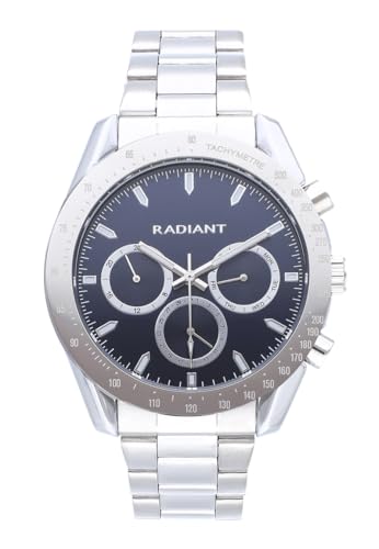 Radiant - Kollektion Marlon - Analoguhr. Armbanduhr für Herren. Armband-Uhr mit blauem Zifferblatt und silbernem Armband. Größe 44mm. 5ATM. von Radiant