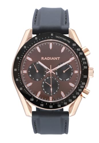 Radiant - Kollektion Marlon - Analoguhr. Armbanduhr für Herren. Armband-Uhr mit braunem Zifferblatt und braunem Silikonarmband. Größe 44mm. 5ATM. von Radiant