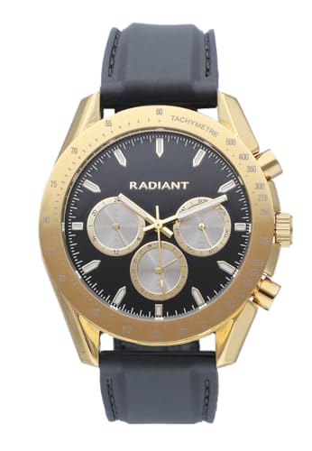 Radiant - Kollektion Marlon - Analoguhr. Armbanduhr für Herren. Armband-Uhr mit schwarzem Zifferblatt und schwarzem Silikonarmband. Größe 44mm. 5ATM. von Radiant