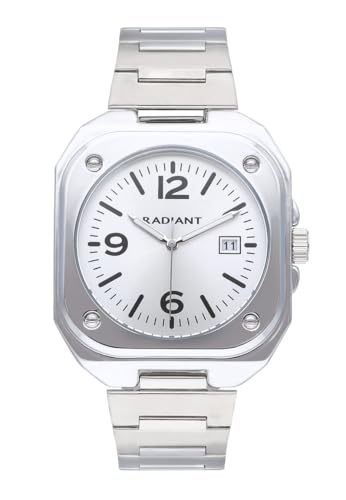 Radiant - Kollektion Vittorio - Analoguhr. Armbanduhr für Herren. Armband-Uhr mit weißem Zifferblatt und silbernem Armband. Größe 42mm. 5ATM. von Radiant