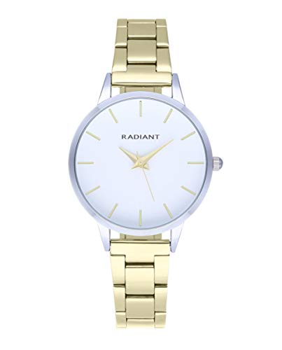 Radiant - Light Collection - Analog Quarzuhr. Armbanduhr für Frauen. Armbanduhr mit goldenem Zifferblatt und Edelstahlarmband. Größe 36mm. 3ATM. von Radiant
