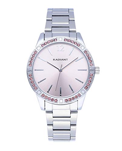 Radiant - Shiny Pastels Kollektion - Analog Quarzuhr. Armbanduhr für Frauen. Goldarmbanduhr mit Ton-Zifferblatt und weißem Schmuckstein auf der Lünette. 3ATM. 38mm. von Radiant