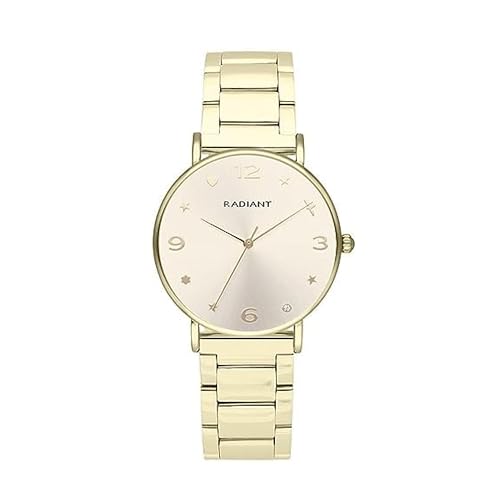 Radiant - Cozy Kollektion - Analog Quarzuhr - Armbanduhr für Frauen. Armbanduhr mit weißem Zifferblatt und zweifarbiger silberner und roségoldener Armbanduhr mit Einer Größe von 36 mm. 3ATM. von Radiant