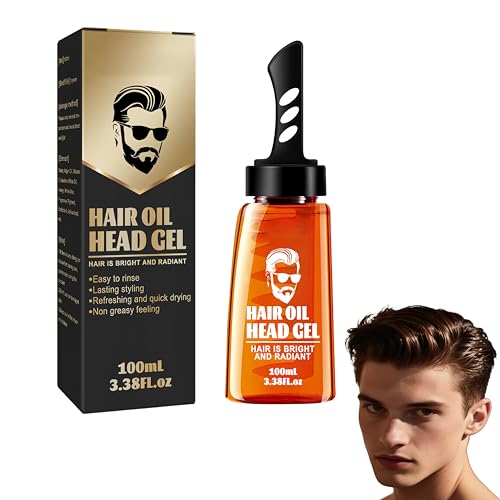 Haarstyling-Gel für Männer,Haarwachs Männer,Friseur Gel, 2-in-1-Haarwachsgel mit Kamm-Haarstyling-Gel zum Modellieren der Haare und Natürliches Stylen der Haare, Langanhaltendes (100ml, 1) von RadiantRe