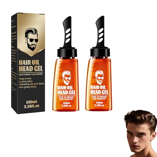Haarstyling-Gel für Männer,Haarwachs Männer,Friseur Gel, 2-in-1-Haarwachsgel mit Kamm-Haarstyling-Gel zum Modellieren der Haare und Natürliches Stylen der Haare, Langanhaltendes (200ml, 2) von RadiantRe