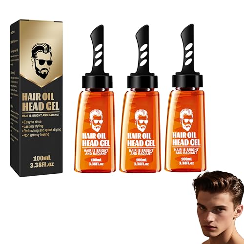 Haarstyling-Gel für Männer,Haarwachs Männer,Friseur Gel, 2-in-1-Haarwachsgel mit Kamm-Haarstyling-Gel zum Modellieren der Haare und Natürliches Stylen der Haare, Langanhaltendes (300ml, 3) von RadiantRe