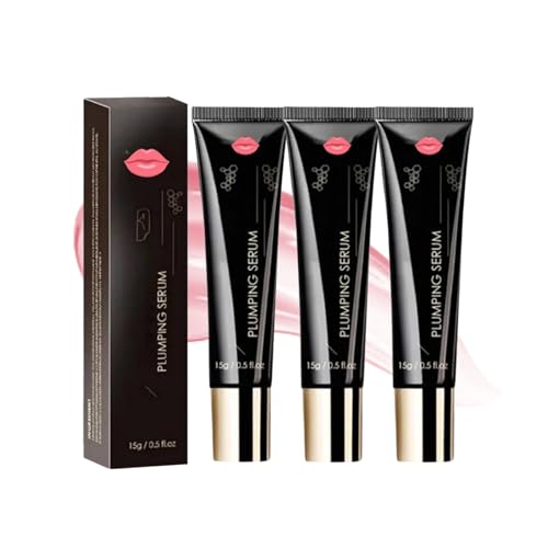 Lip Booster Serum mit Hyaluronsäure, Plumpy Lippen-Booster, Feuchtigkeitsspendendes und pflegendes Lippenöl, Moisturizing Balm, Erhöhung der Lippenelastizität (3PC, 45g) von RadiantRe