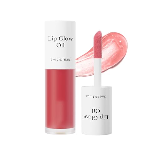 Lip Glow Oil, Getönter Lippenöl Lipgloss, Lip Gloss Oil Fruit Flavoured, Lippenglanz Öl mit Lichtreflexen, Glitzer Gloss für Voluminöse Lippen, Leichtes nicht klebriges Lipgloss (02#Red Plum) von RadiantRe