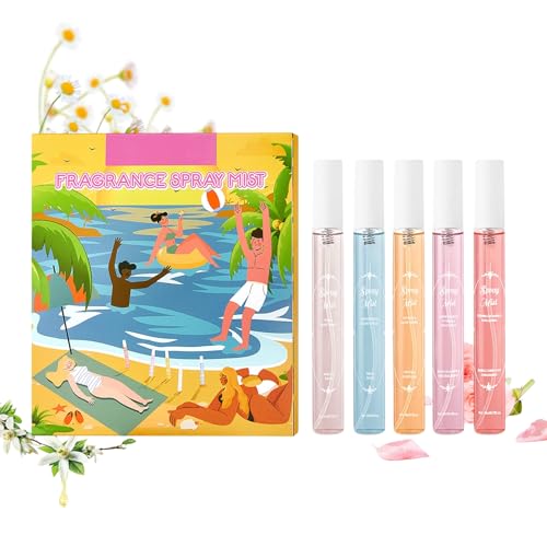 Mini-Parfüm Set, Fragrance Spray Mist Geschenkset, verschiedene Düfte, 5x10ml Eau de Parfum Set mit frischen Blumigen und Fruchtigen Düften, Leichtes Sommer Parfüm (50ml, 1set) von RadiantRe