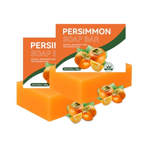 Persimmon Soap, Persimmon Core Soap Natural, Natural Deodorising and Moisturising Solid Soap, Entfernt starken Geruch, Deodorant Körperseife für Frauen und Männer (2) von RadiantRe