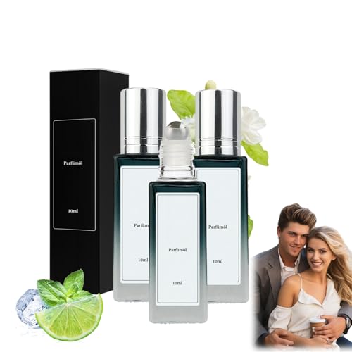 Pheromone Parfum Herren, Roll on Pheromon Parfum, ECDF Alpha Parfüm Herren, Alpha Pheromon-Elixier Parfüm mit Lang anhaltender Duft, Mini Perfume Roller for Man (10ml, 3pc) von RadiantRe