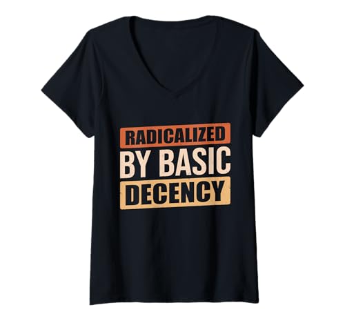 Damen Radikalisiert von Basic Decency Men & Women T-Shirt mit V-Ausschnitt von Radicalized By Basic Decency Apparel