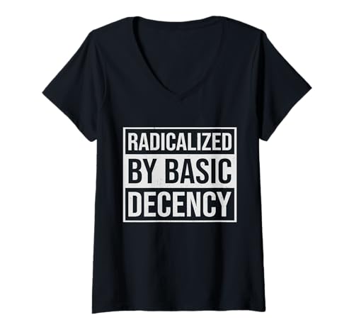Damen Radicalized By Basic Decency Herren & Damen T-Shirt mit V-Ausschnitt von Radicalized By Basic Decency Graphics