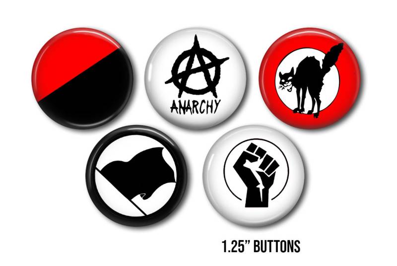 Anarchie Flagge Punk Rock Pinback Button Set, Band Musik Kühlschrankmagnete, Sammelbuttons, Einzigartige Pins von RadicallyYours