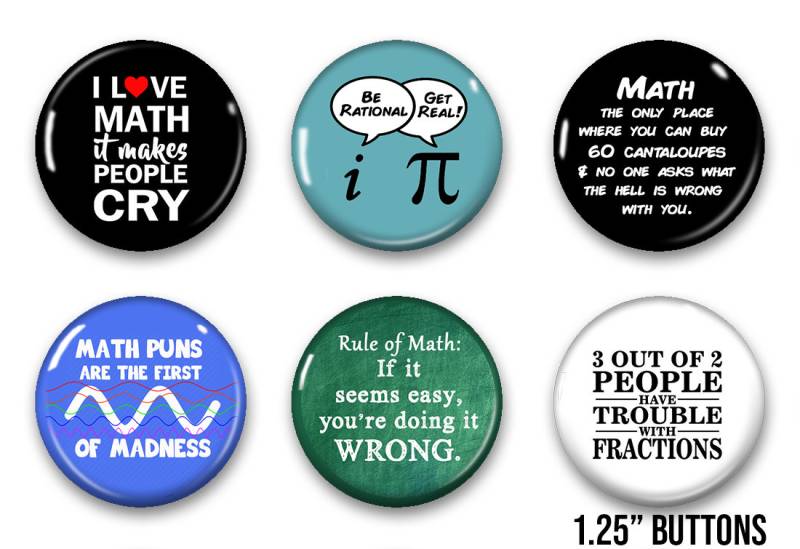 Lustiges Mathe Pin Set, Humor, Lehrer Geschenk, | 1.25" von RadicallyYours