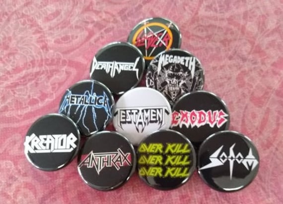 Thrash Metal Pins, Thrashcore Heavy Button Set, Magnete, Sammler Knöpfe, Unikat Pins von RadicallyYours