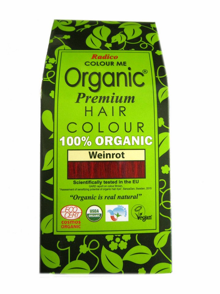 Radico Haarfarbe Radico Colour Me Organic Pflanzenhaarfarbe Weinrot 100 g von Radico