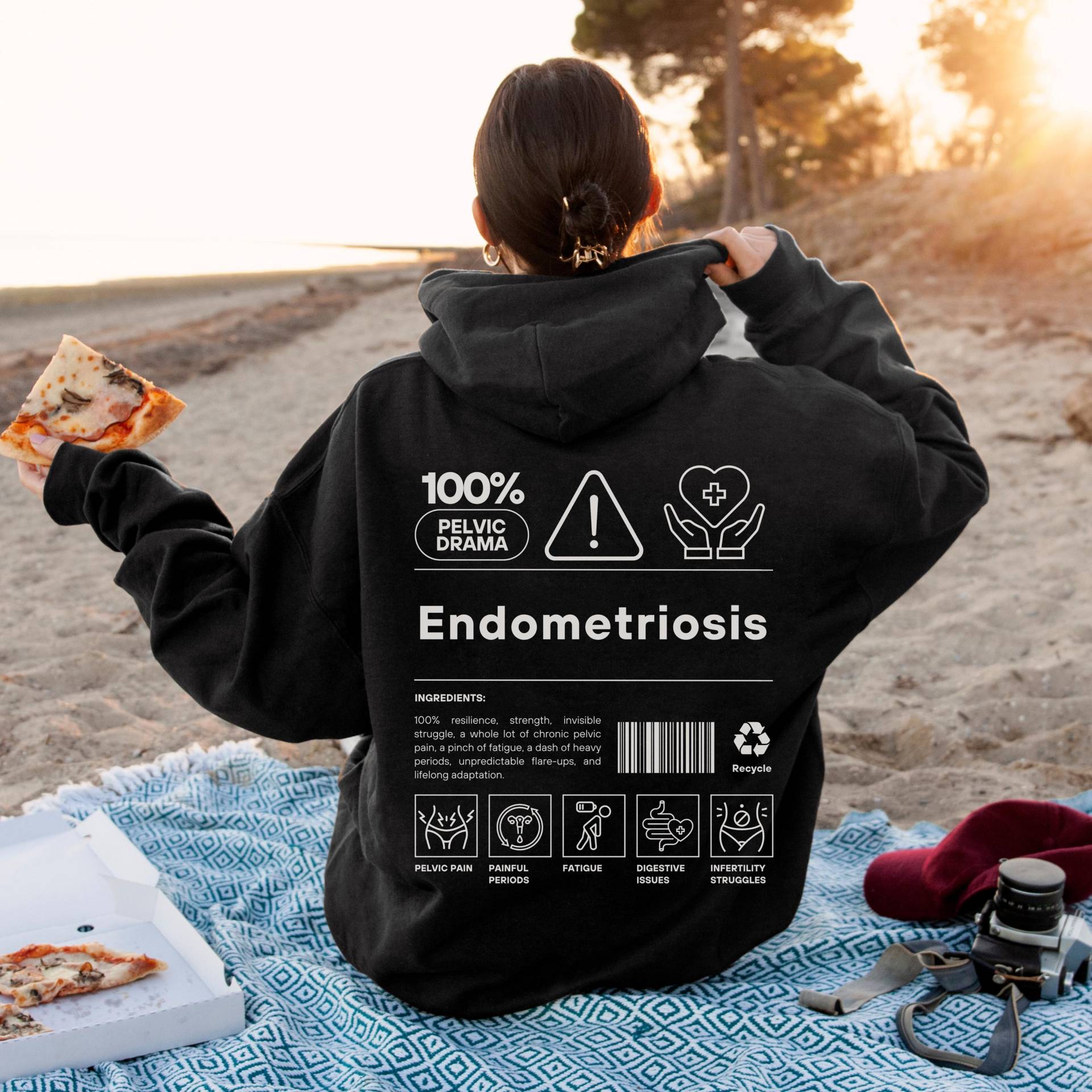 Deendometriosis Awareness Hoodie, Endometriose Merch Shirt Nicht Nur Period Schmerzendometriose Geschenkeendo Krieger Fruchtbarkeitsfragen von RadientSelfPrints