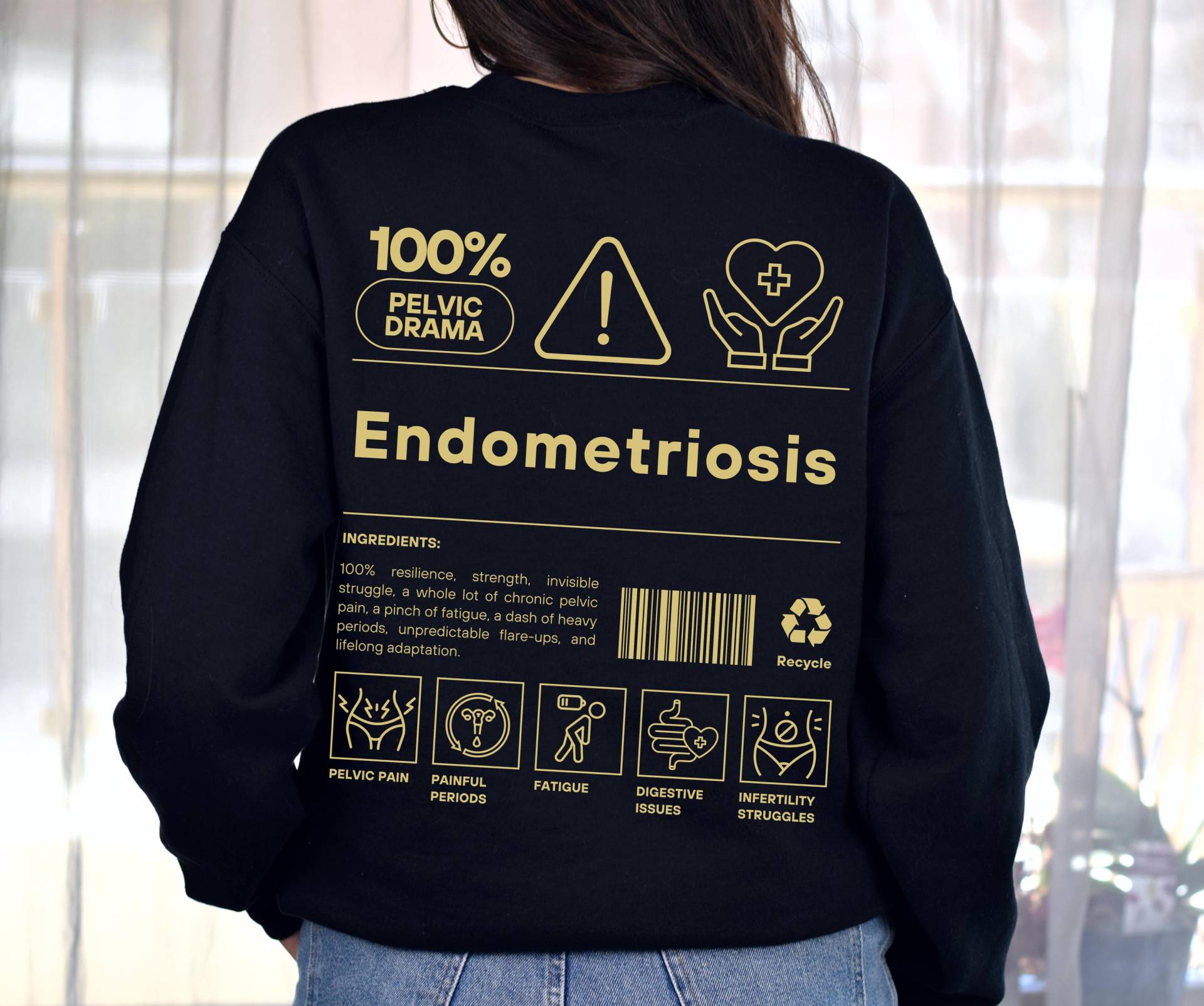 Endometriose Bewusstseins Sweatshirt, Endometriose Merch Shirt Nicht Nur Period Schmerzendometriose Geschenkeendo Krieger Fruchtbarkeitsprobleme von RadientSelfPrints