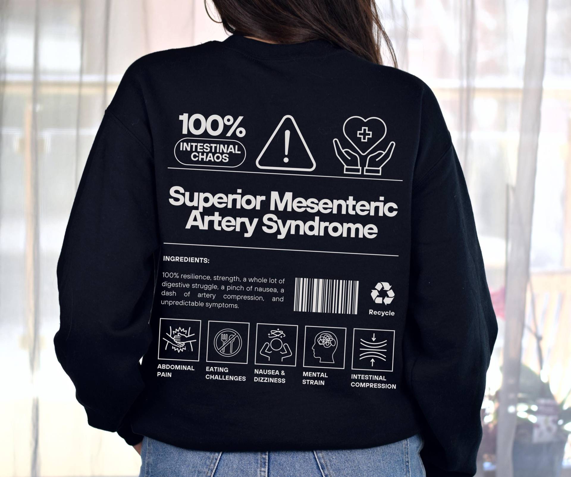 Superior Mesenteric Artery Syndrom Sweatshirt, Smas Awareness Shirt Unterstützung Seltene Krankheit Geschenk Survivor Gefäßkompression von RadientSelfPrints