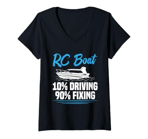 Damen Ferngesteuertes Boot RC Boot Kreuzfahrt Fahren RC Captain T-Shirt mit V-Ausschnitt Damen Ferngesteuertes Boot RC Boot Kreuzfahrt Fahren RC Captain T-Shirt mit V-Ausschnitt von Radio Controlled Boat Costume For RC Boat Captain