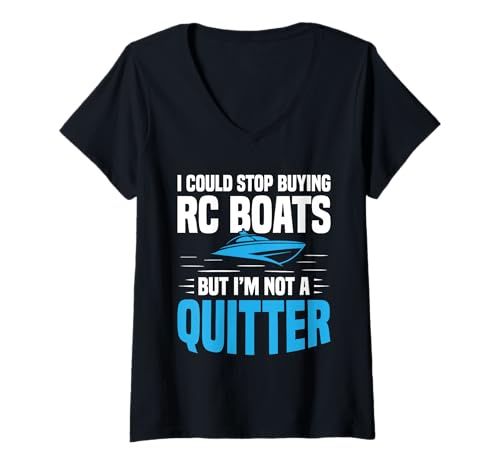 Damen RC Boot Fernbedienung Boot Kreuzfahrt Kauf RC Captain T-Shirt mit V-Ausschnitt Damen RC Boot Fernbedienung Boot Kreuzfahrt Kauf RC Captain T-Shirt mit V-Ausschnitt von Radio Controlled Boat Costume For RC Boat Captain
