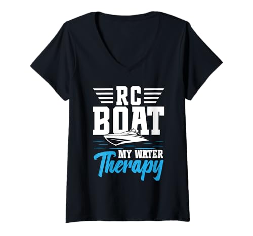 Damen RC Captain Ferngesteuertes Boot Kreuzfahrt Therapie RC Boot T-Shirt mit V-Ausschnitt Damen RC Captain Ferngesteuertes Boot Kreuzfahrt Therapie RC Boot T-Shirt mit V-Ausschnitt von Radio Controlled Boat Costume For RC Boat Captain