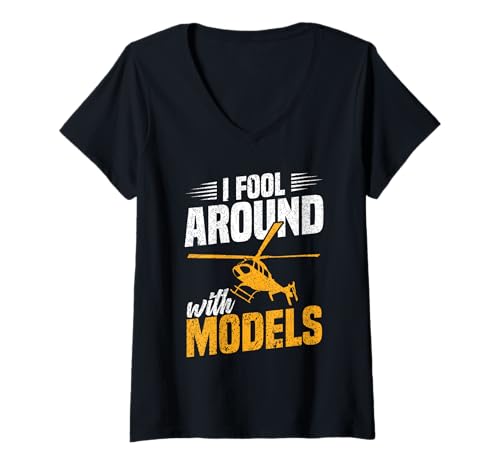 Damen RC Pilot RC Hubschrauber Modelle ferngesteuerter Hubschrauber T-Shirt mit V-Ausschnitt Damen RC Pilot RC Hubschrauber Modelle ferngesteuerter Hubschrauber T-Shirt mit V-Ausschnitt von Radio Controlled Helicopter Graphic For RC Pilot