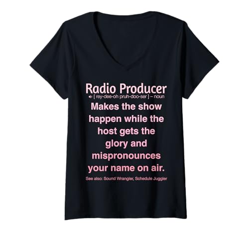 Damen Lustiger Radioproduzent T-Shirt mit V-Ausschnitt Damen Lustiger Radioproduzent T-Shirt mit V-Ausschnitt von Radio Producer Gifts & Tees