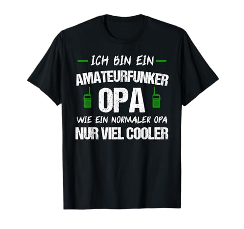 Radio & Funkturm Geschenke Herren T-Shirt Schwarz Amateurfunk Opa Funker Ham Amateurfunker Geschenk T-Shirt S Klassisch 100% Baumwolle Pull-On Rundhals-Ausschnitt Kurzarm Frühling M von Radio & Funkturm Geschenke