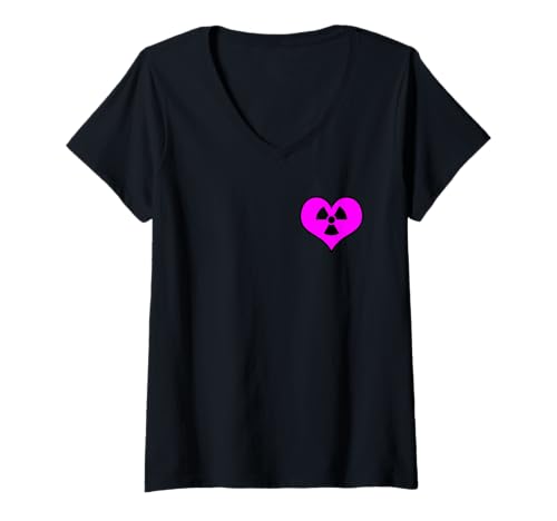 Damen Liebe Strahlung Radioaktives Zeichen Symbol Nuklear Pocket T-Shirt mit V-Ausschnitt Damen Liebe Strahlung Radioaktives Zeichen Symbol Nuklear Pocket T-Shirt mit V-Ausschnitt von Radioaktiv Atom Warnung Strahlung Nuklear Gefahr